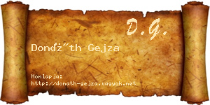 Donáth Gejza névjegykártya